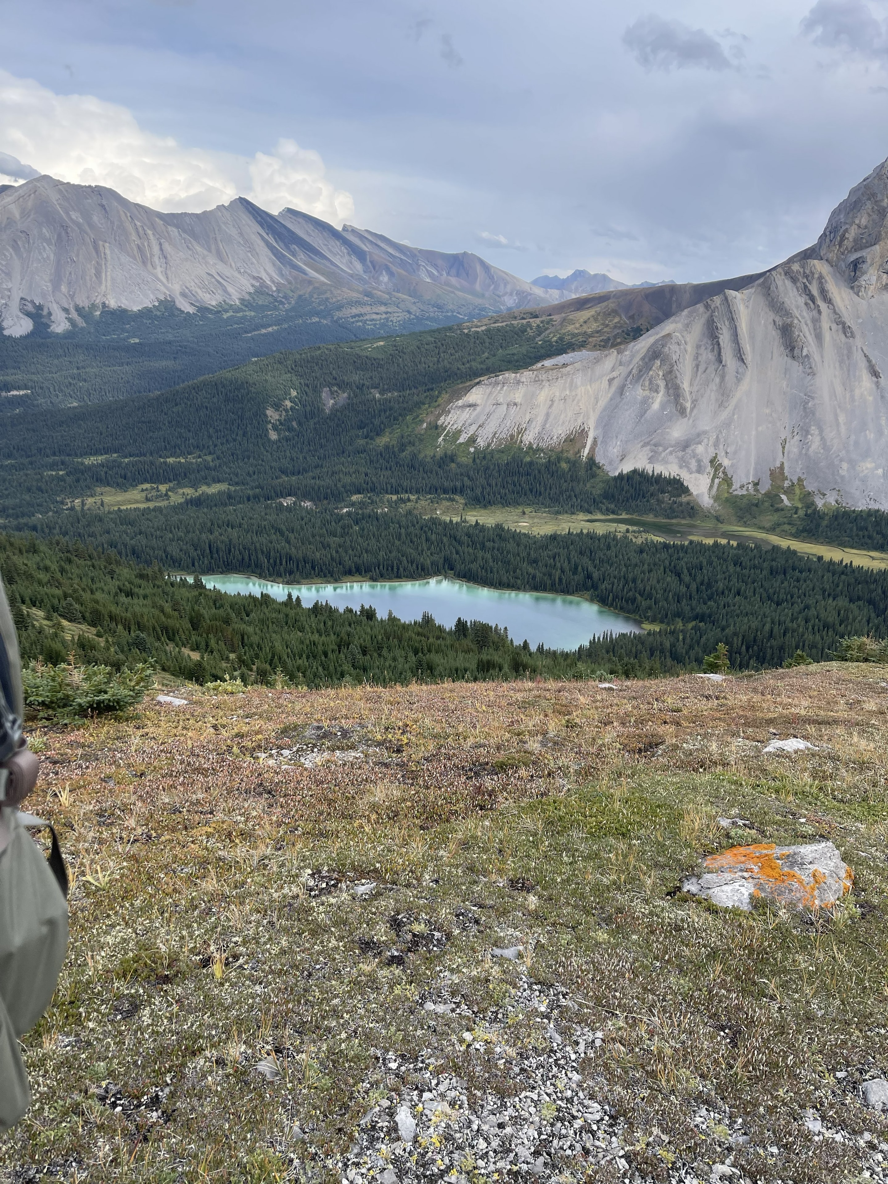 Scenic mountain landscape with alpine lake in Western Canada